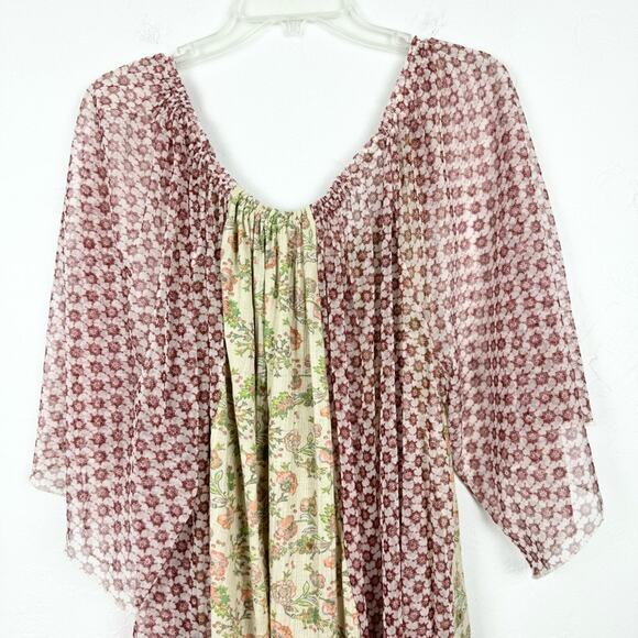 NWT Free People Because I Love You Tunic/Dress In Sunshine Combo Sz M Boho Sheer - Picture 14 of 16